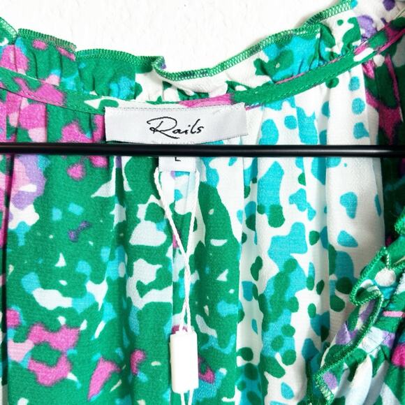RAILS WOMEN JUNI DRESS FLORAL PRINT GREEN PINK MULTICOLOR SIZE LARGE NEW - Picture 5 of 6
